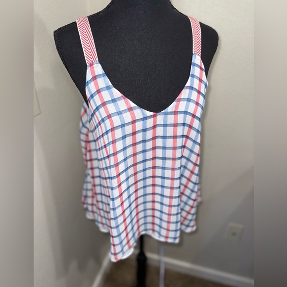 Maude Women’s Red and Blue Checkered Tank Top- Size Medium - Picture 2 of 9